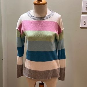 Wide striped long sleeve sweater